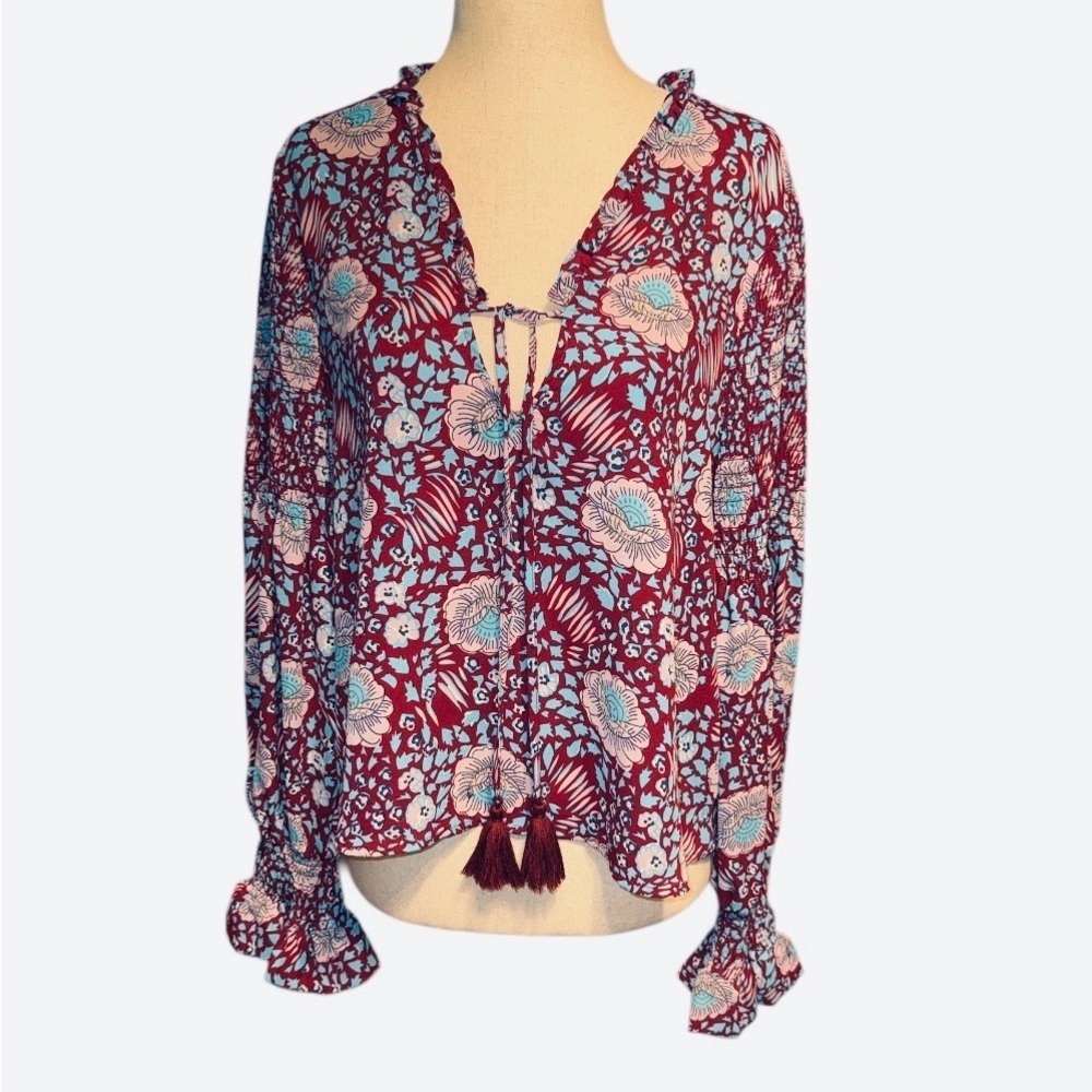 Rebecca Minkoff Penelope Dark Red Top - Picture 4 of 7